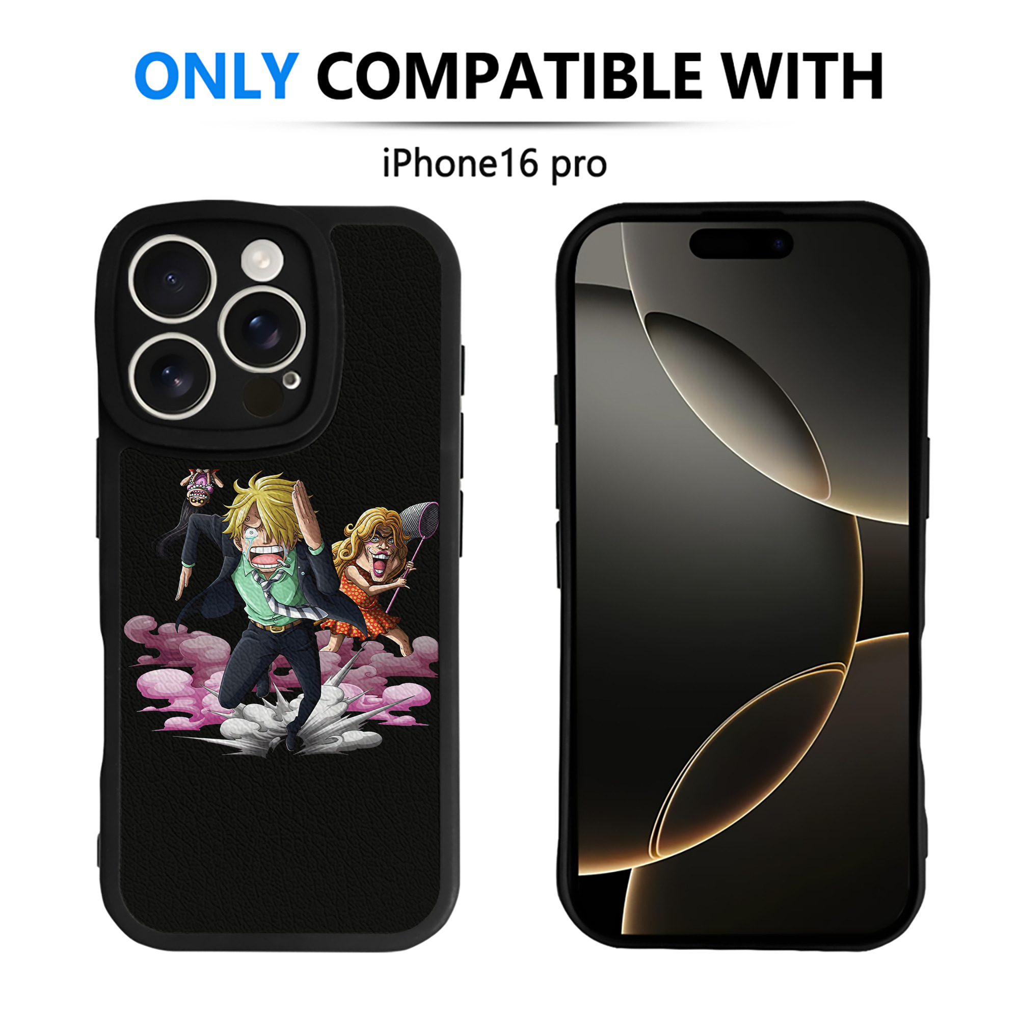 （画像用） ワンピース サンジ ONE PIECE Sanji 【iPhone 16シリーズ対応】シリコンスマホケース（レザー調） 材質：シリコン